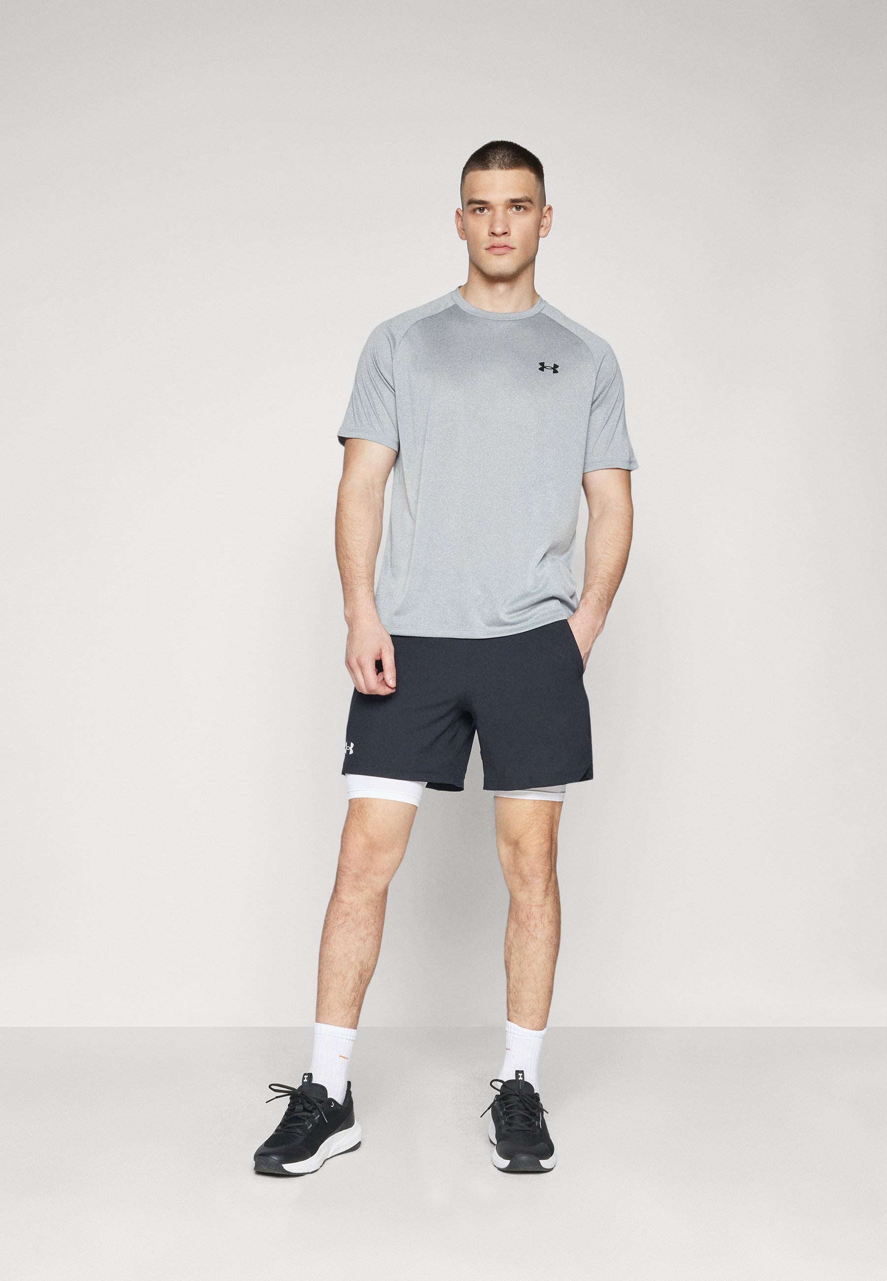 Under Armour TECH 2.0 - Sport T-shirt - staalgrijs/zwart