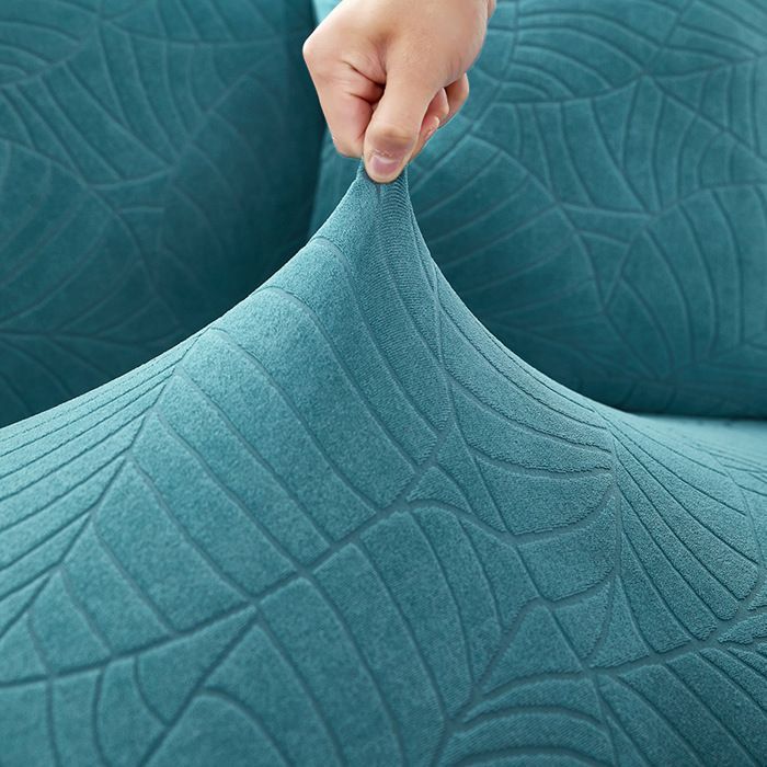 Funda de sofá - Jacquard grueso - 2 plazas - Azul lago - Funda no extraíble