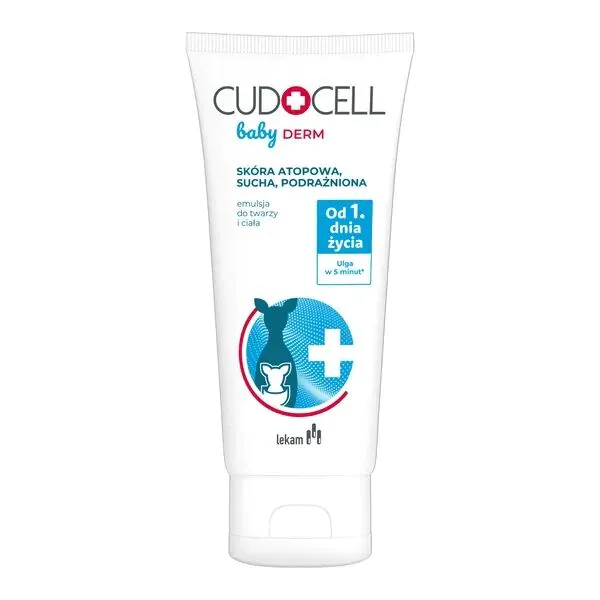 Cudocell Baby Derm Emulsja Do Twarzy i Ciała Skóra Atopowa, Sucha, Podrażniona 180 ml