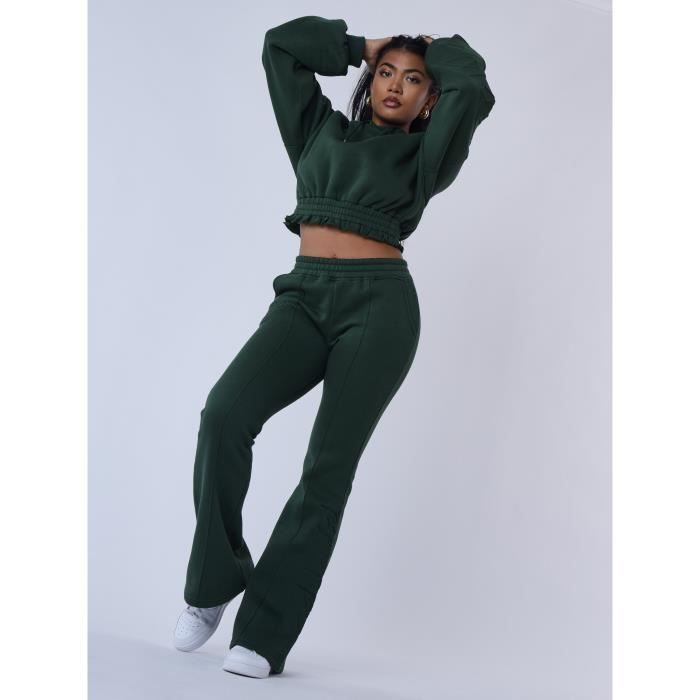 Jogging Flare Femme - PROJECT X PARIS - Vert - Fitness - Manches longues - Respirant