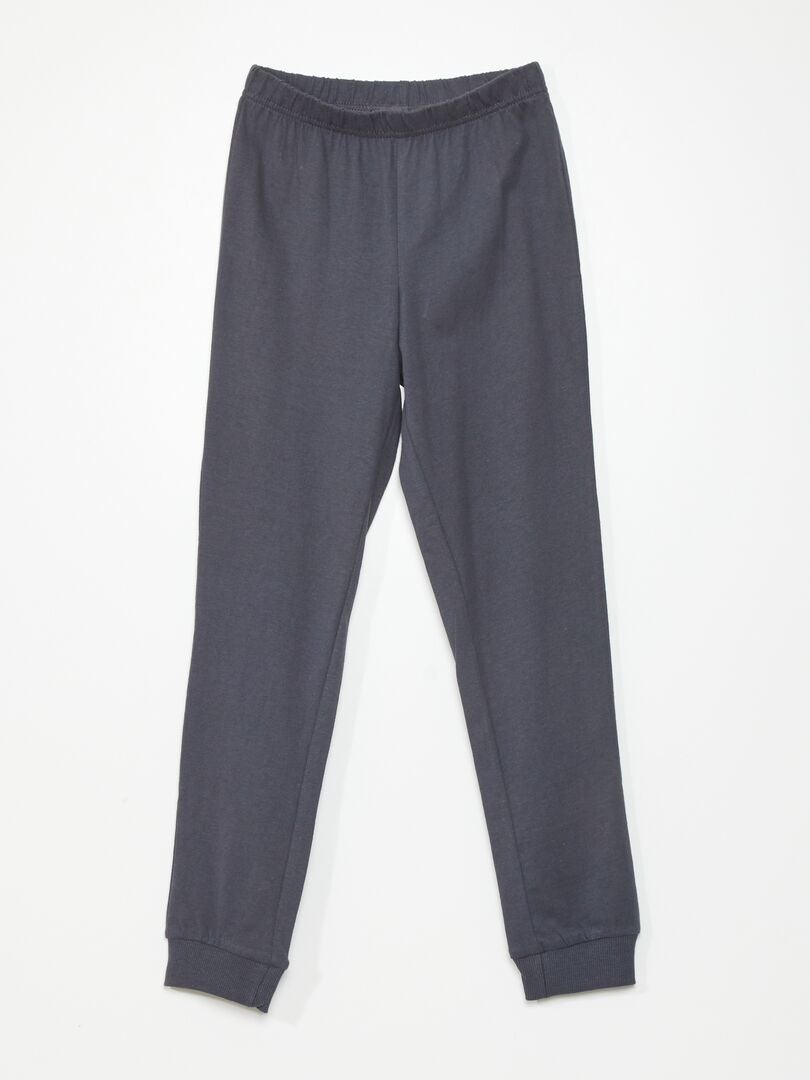 Mono corto de punto con apliques - 2 piezas - GRIS