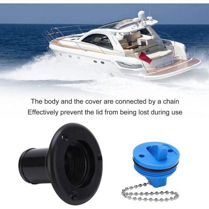 1 Bouchon de réservoir d'eau, diamètre 38 mm, joint torique, chaîne inox, pour camping-car, caravane, bateau .