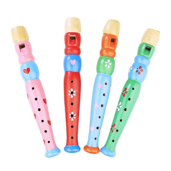 Flautas de madera coloridas para niños, instrumento musical rítmico, juguetes educativos tempranos para bebés.