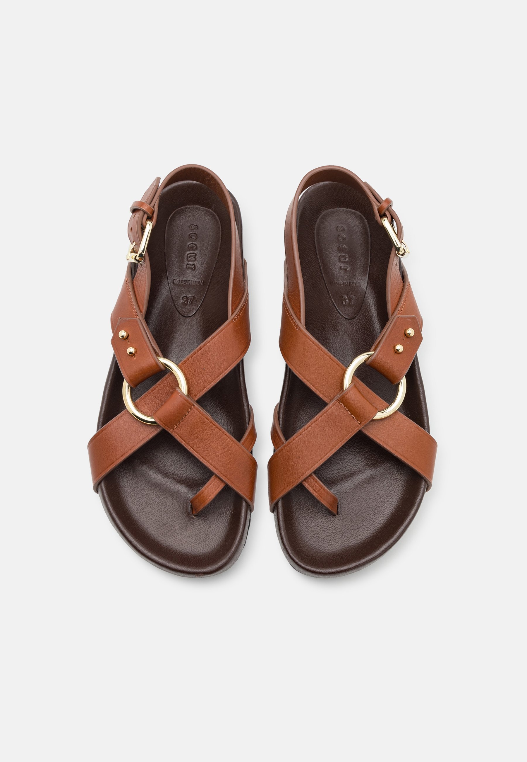 Sœur MEXICO - T-Steg-Sandalen - Cognac