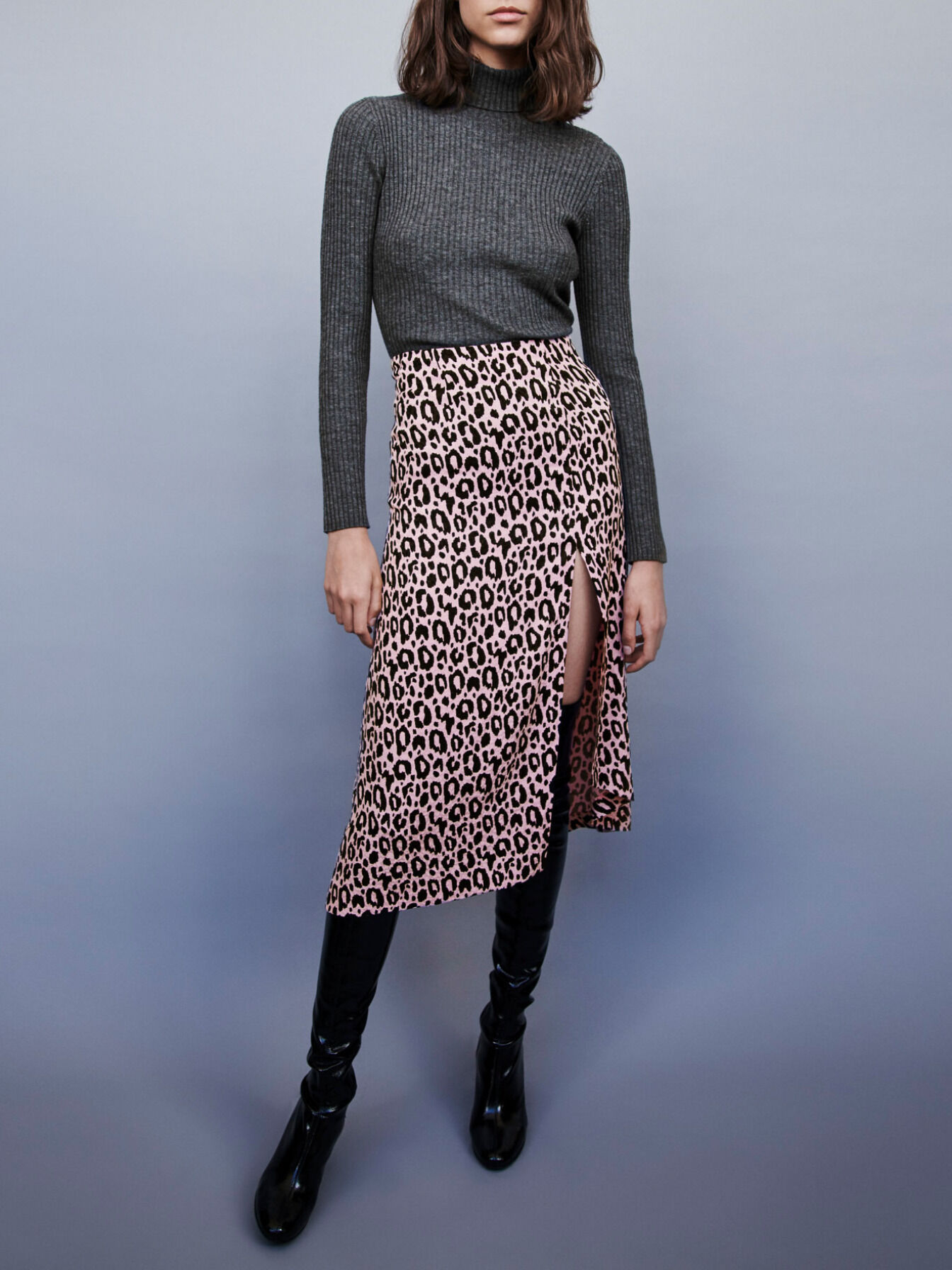 Roze midi-rok