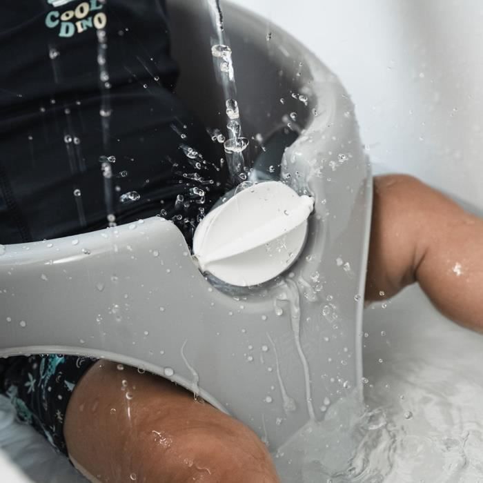 Anillo de baño blanco para bebé THERMOBABY AQUAFUN - Juguete azul