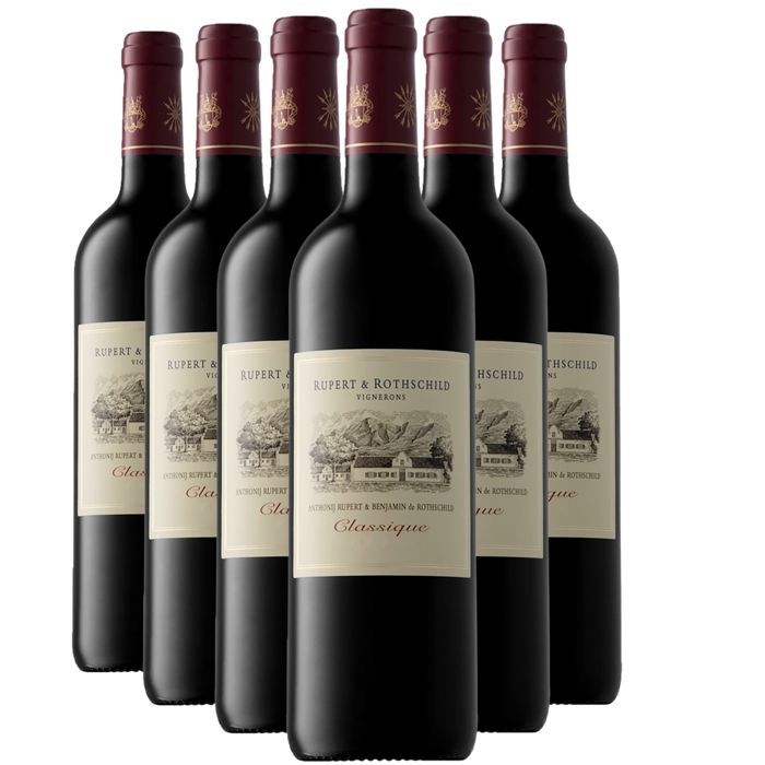 Edmond de Rothschild Afrique du Sud Westren Cape Rupert & Rothschild Classique 2021 - Vin Rouge d' Afrique du Sud (6x75cl)