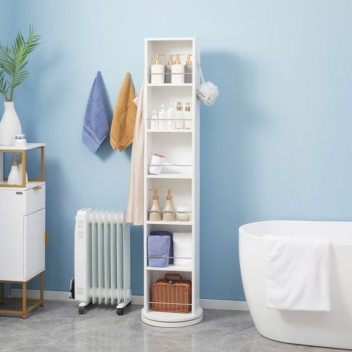 kleankin - meuble colonne de salle de bain - Panneau de particules - 36x36x171cm - Blanc