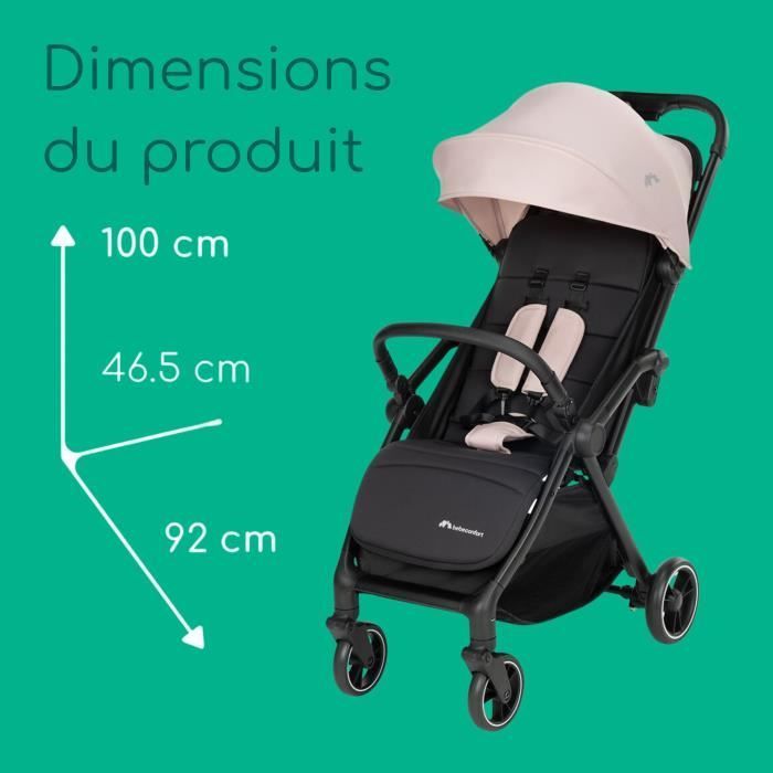 BEBECONFORT SUNLITE, Passeggino ultracompatto, comodo e leggero, dalla nascita fino a 4 anni, da 0 a 22 kg, Rosa Tinta