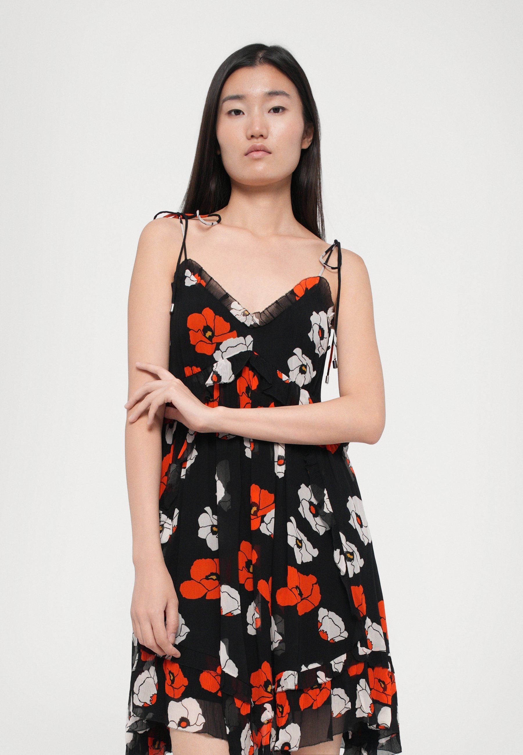 Abito da giorno The Kooples ROBE - nero/rosso/bianco sporco