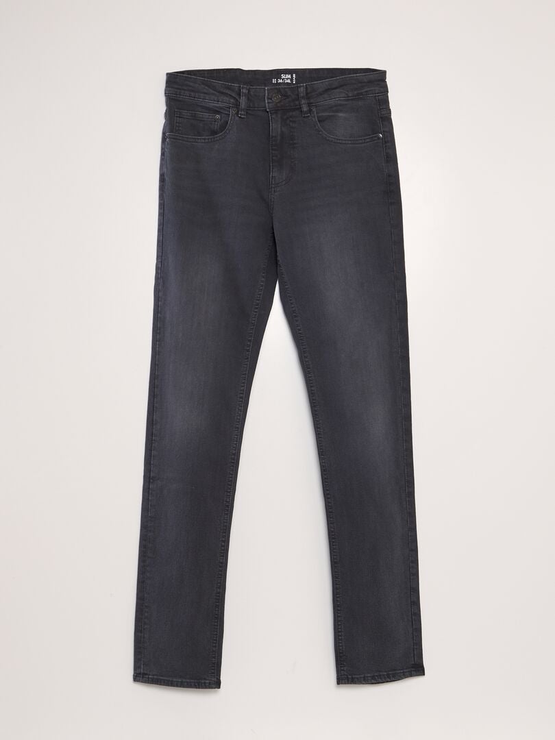 Slim fit jeans met 5 zakken - Maat L34 - Grijs