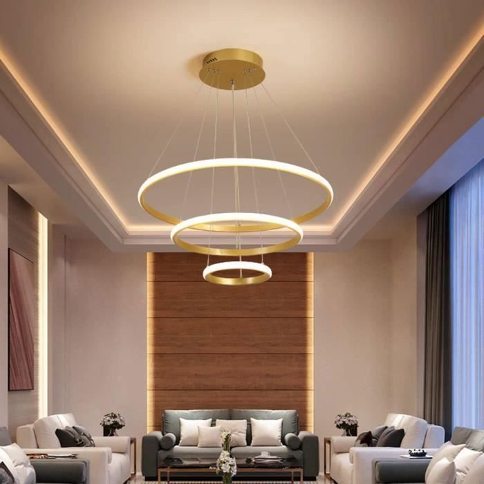 Dorlink® Suspension LED Moderne - Or -Ø 20+40+60 cm  Avec télécommande - convient pour une chambre ou un couloir