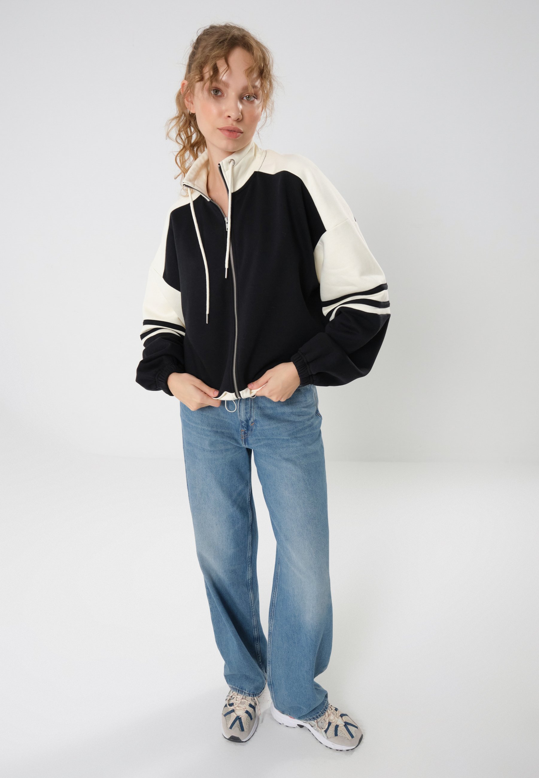 Even&Odd sweatshirt met rits - zwart
