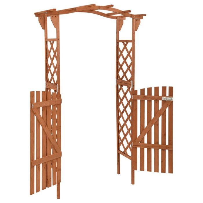 Pérgola vidaXL con puerta, 116x40x204 cm, madera maciza de abeto.