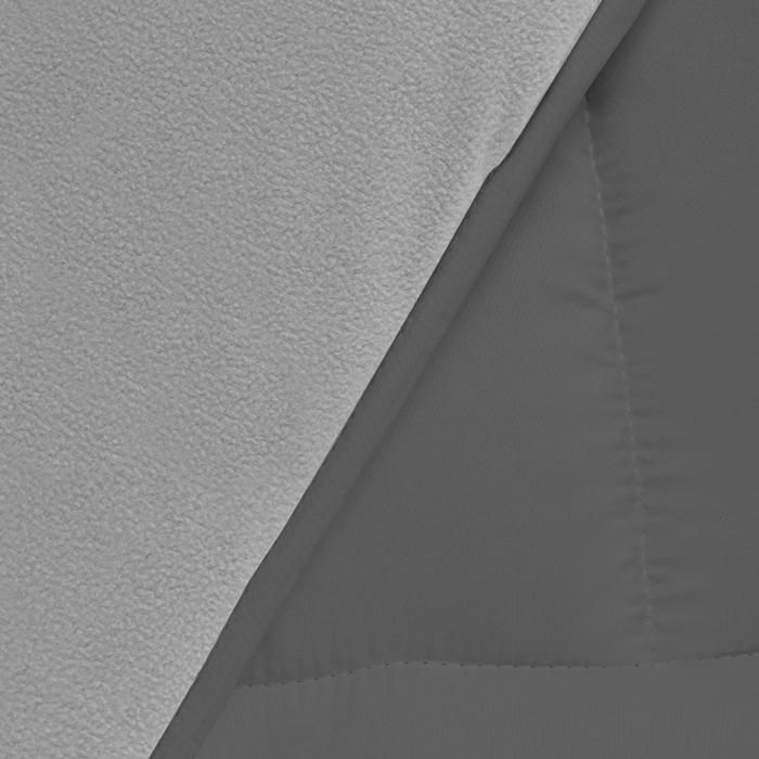 Edredón polar IDMARKET ZOE de 140x200 cm, reversible, gris claro y gris, 400 g