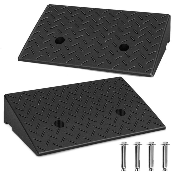 Rampa de carga Daromigo 2x, 49x30x11cm, rampa de goma portátil para acera, para motocicletas y sillas de ruedas.