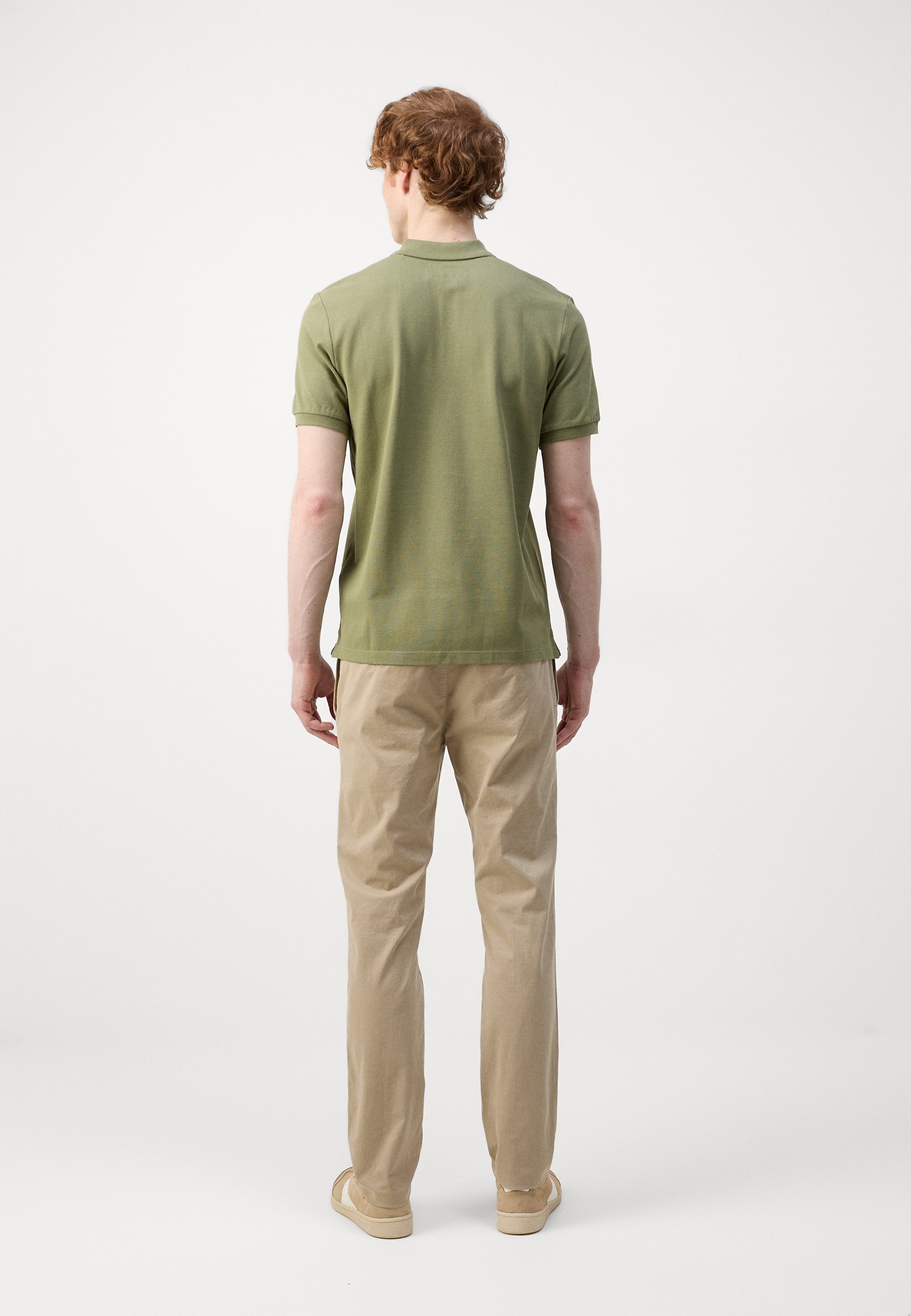 Camisa polo Marc O'Polo de manga curta com botões e fendas na barra - verde bistrô