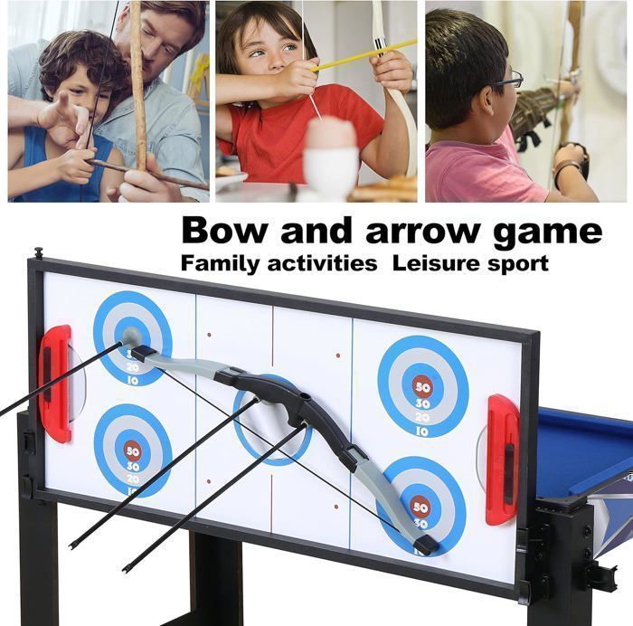 5-in-1 Multi-Game Table for Children, Table for Hockey, Billiards, Basketball, Table Tennis, Archery, Gifts for Children, 92x46x73cm