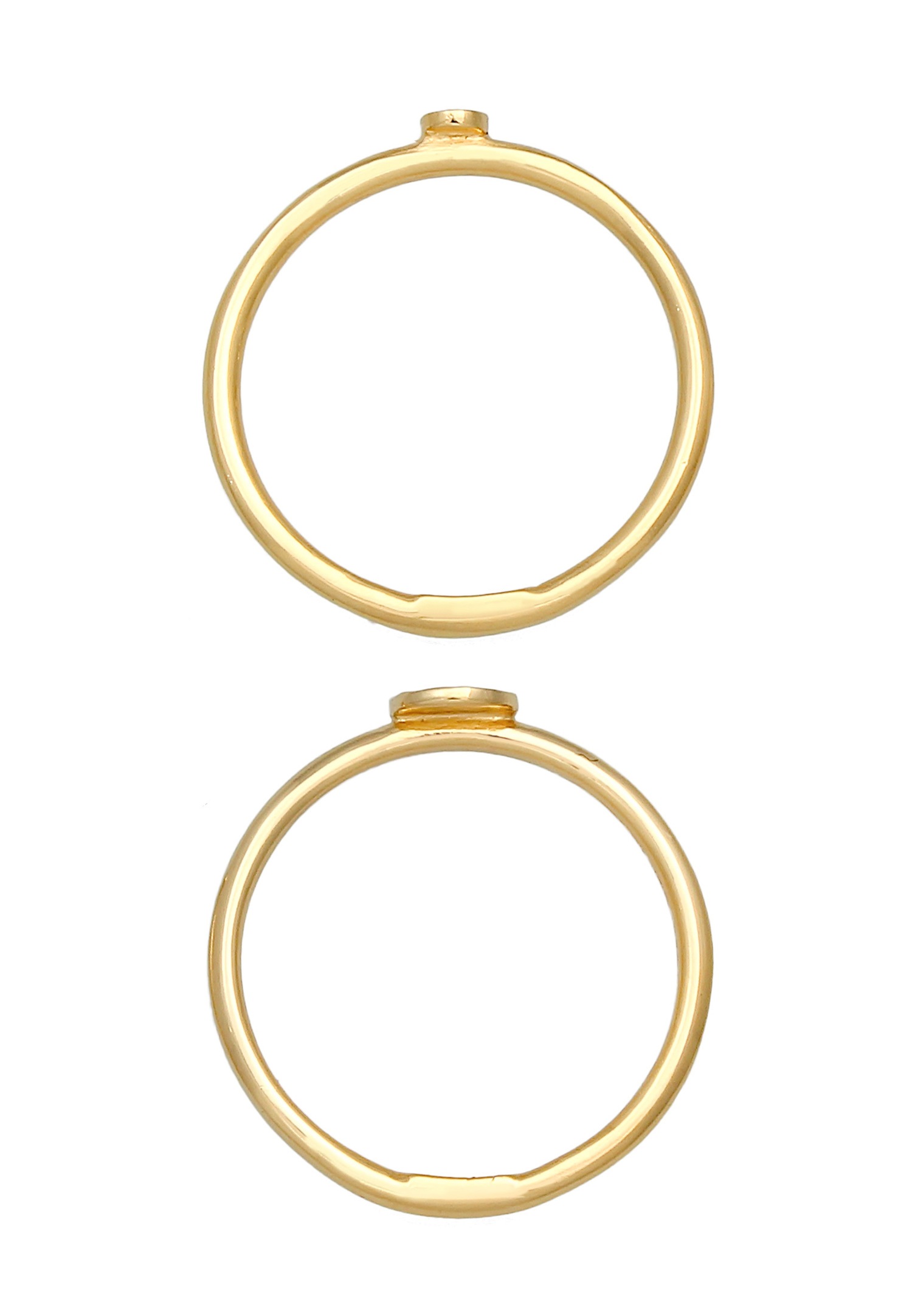 Elli Bagues empilables pour femmes Duo Cercle Plaquette Basic Minimal Timeless en argent sterling 925 plaqué or