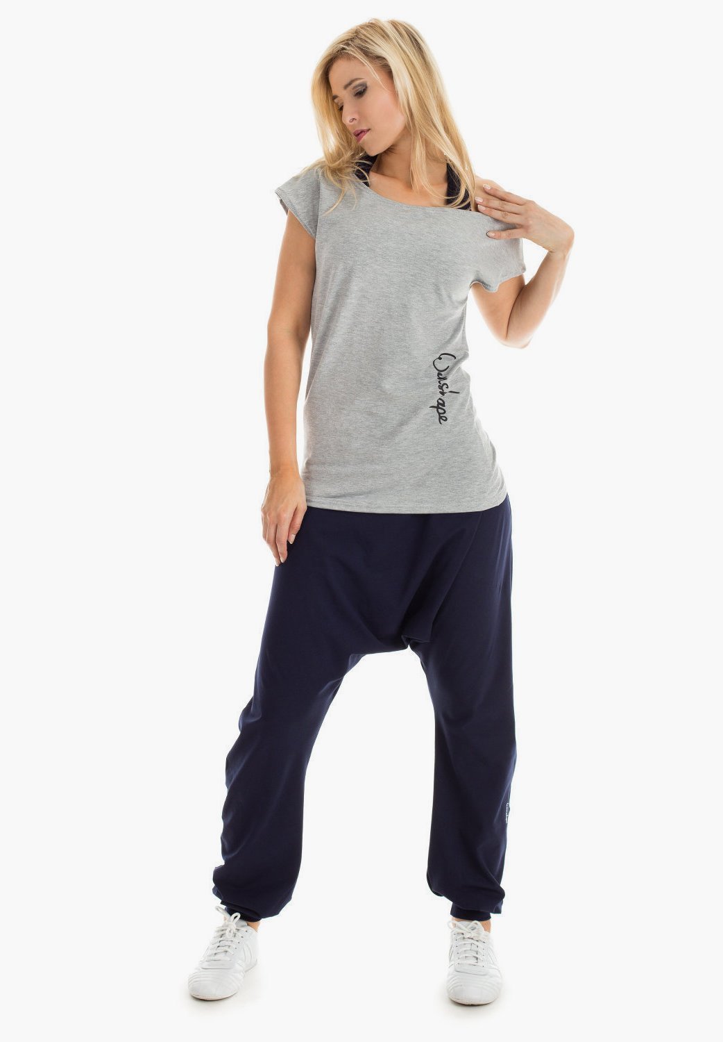 Winshape Print T-shirt - grijs gemêleerd