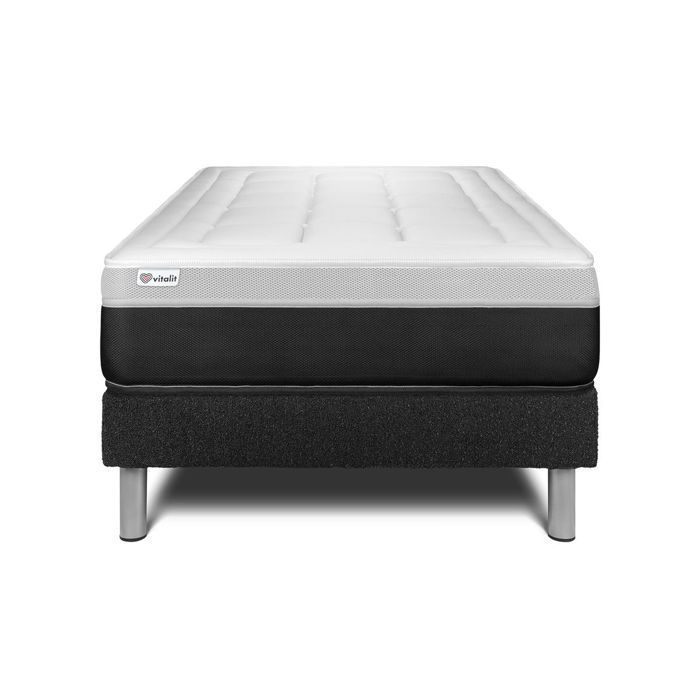 90x200 cm Mattress and Bed Base Set - Vital Form Black