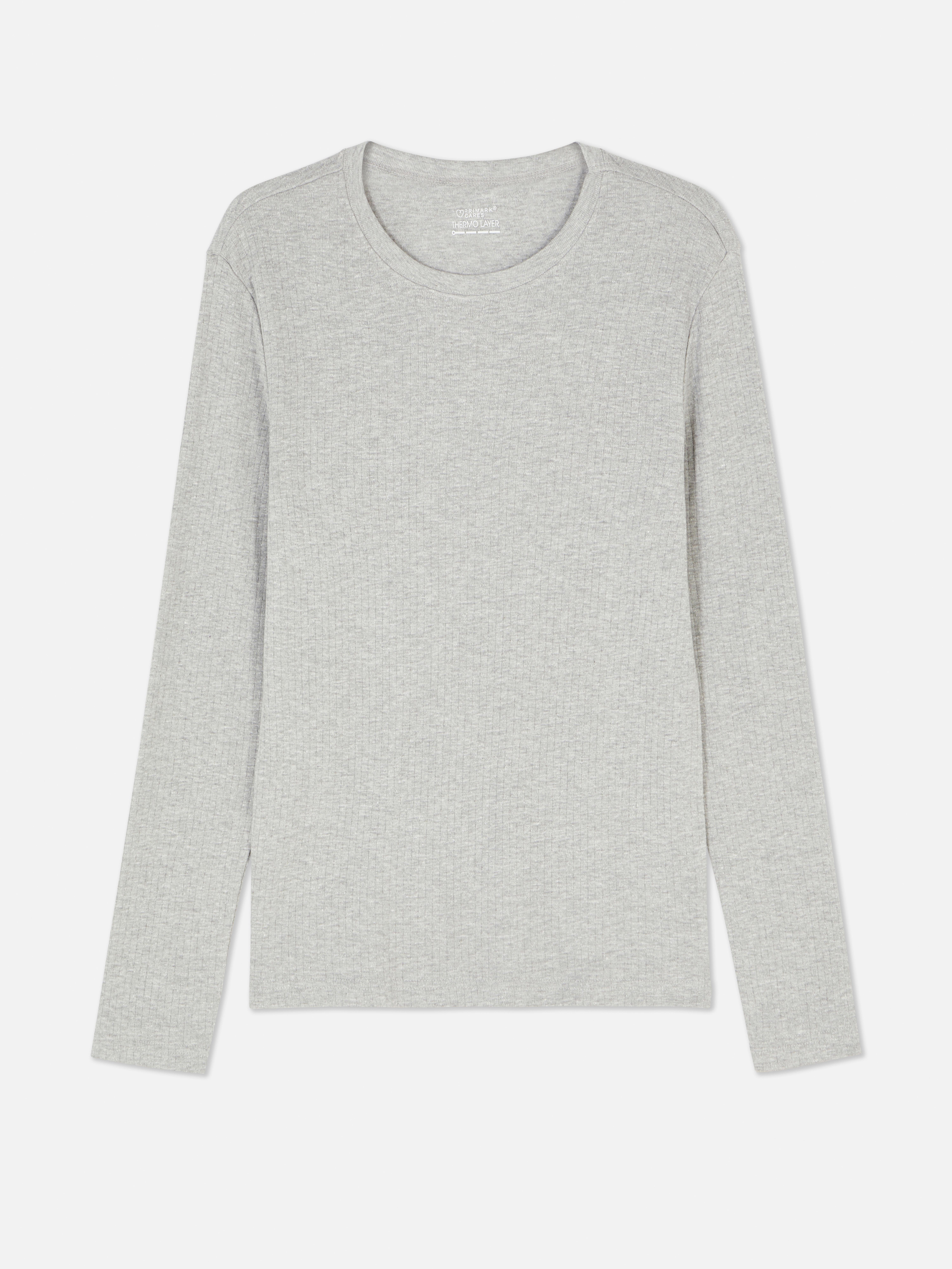 Gebürstetes, langärmeliges Thermoshirt mit Rundhalsausschnitt, langen Ärmeln und angerauter Oberfläche