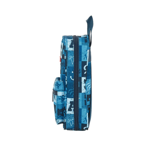  Estojo Maxi Safta Blue Vibes para Lápis, 33 Peças