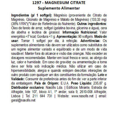 Mehke kapsule z magnezijevim citratom za živčni in kardiovaskularni sistem, 90 kapsul.