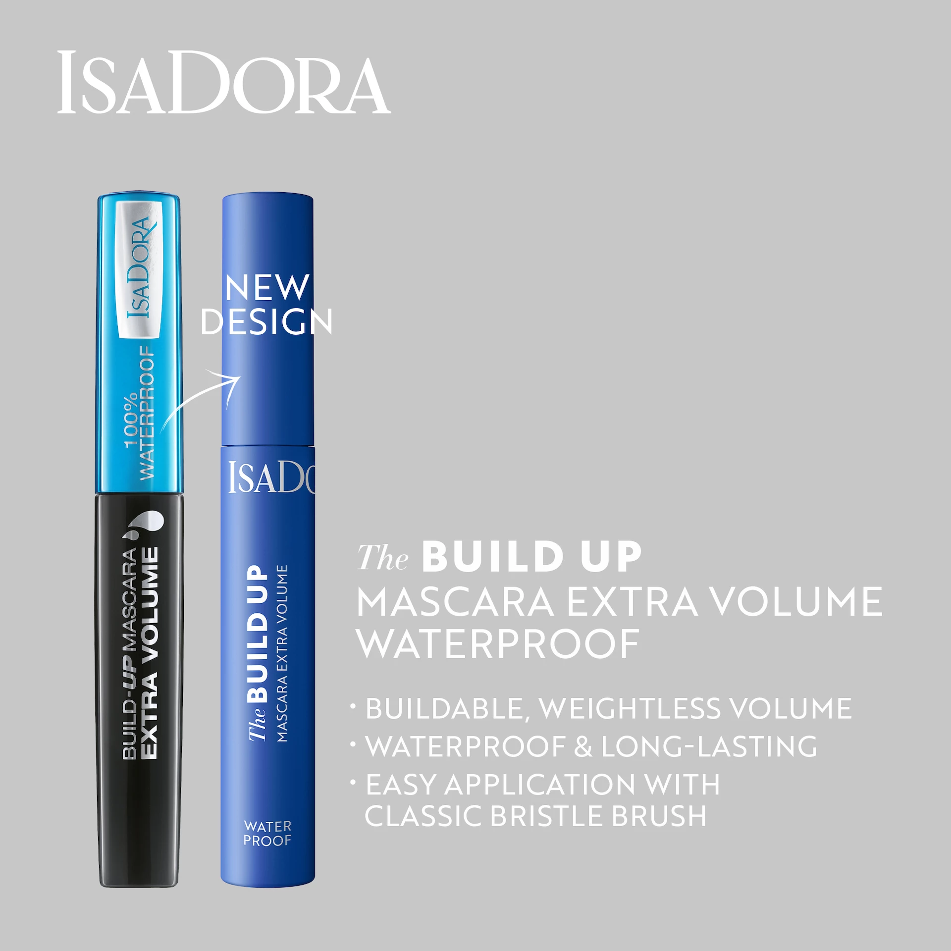 Isadora Build-Up szempillaspirál extra volumennel, vízálló, 1 fekete