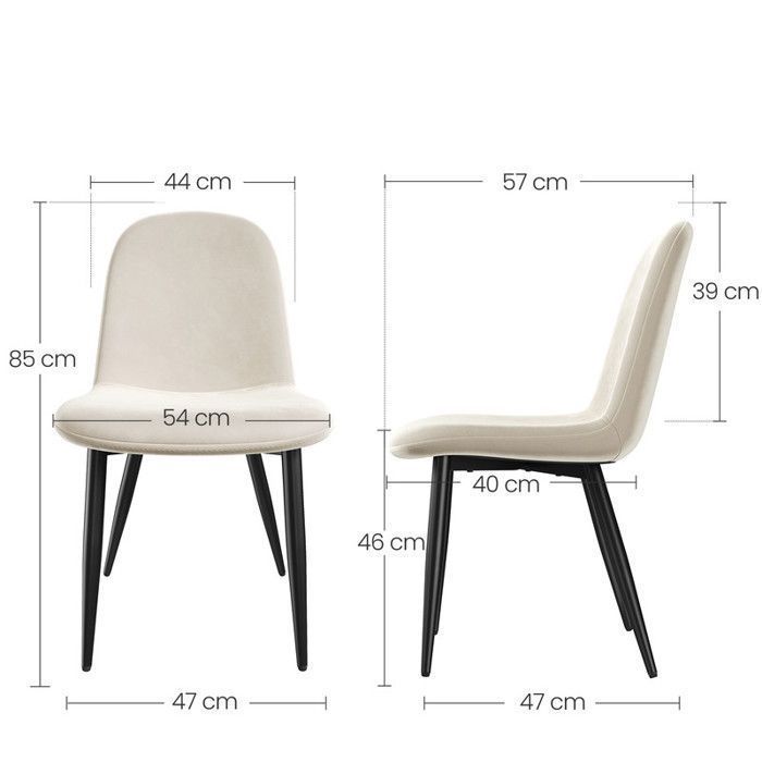 Juego de 6 sillas de comedor HavenlyHome, de lino, con respaldo ergonómico y patas de metal, ideales para sala de estar, cocina o dormitorio, color beige.