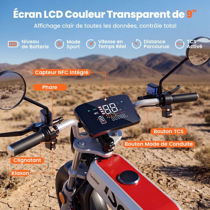 iScooter DX5 Pro Electric Scooter - Seat & Basket - 2000W - 52V 18Ah Battery - 90-100 km Range - 17