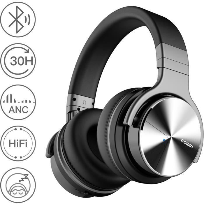 Fones de ouvido Bluetooth Cowin E7 Pro - Arco de cabeça sem fio - Redução de ruído
