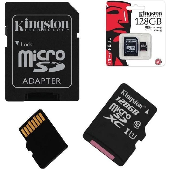 Carte Mémoire Micro SD - SAMSUNG - 128 Go - Classe 10 - Compatible avec Galaxy - Noir