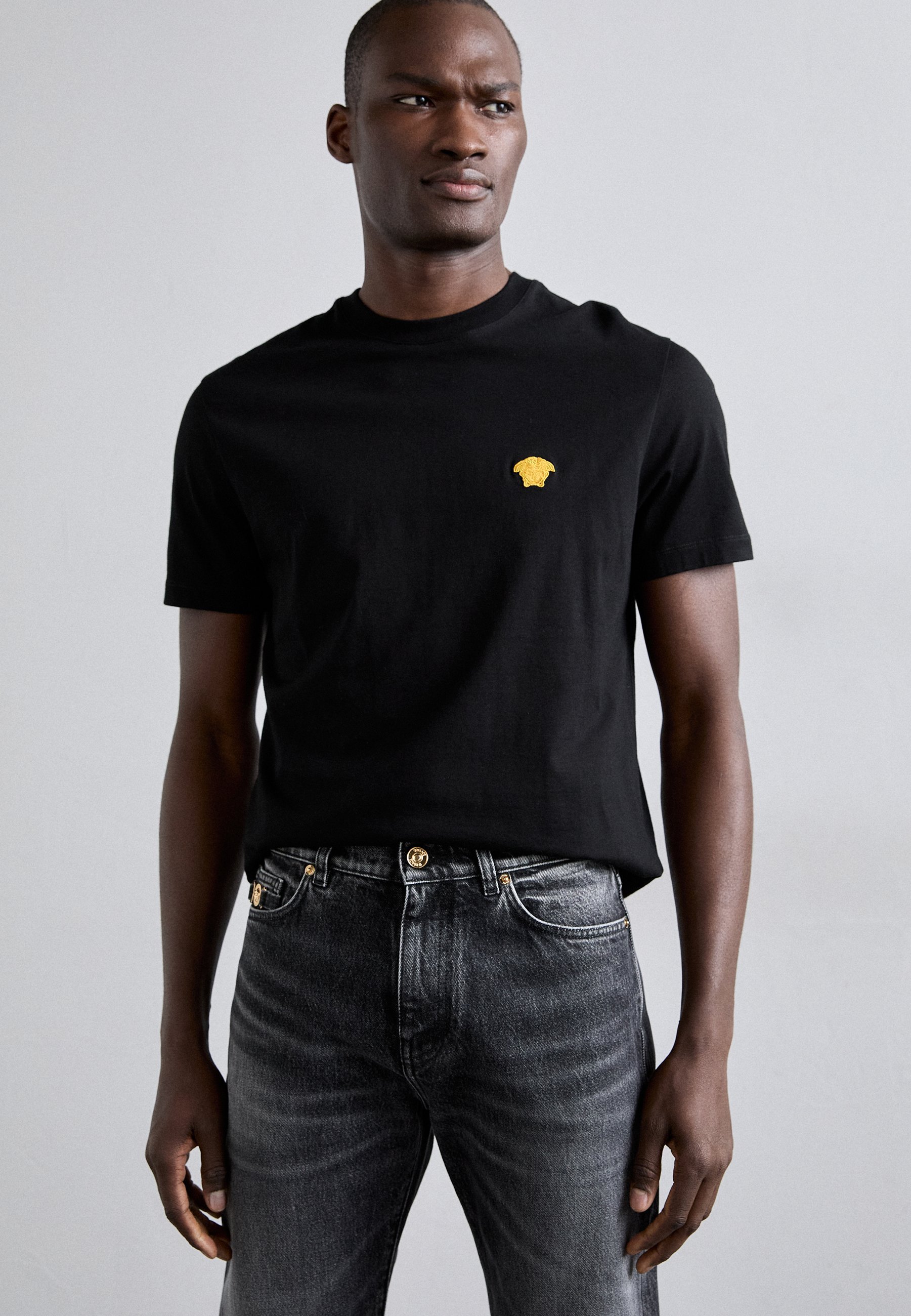 Versace COMPACT MEDUSA POP EMBROIDERY - Basic T-shirt - zwart