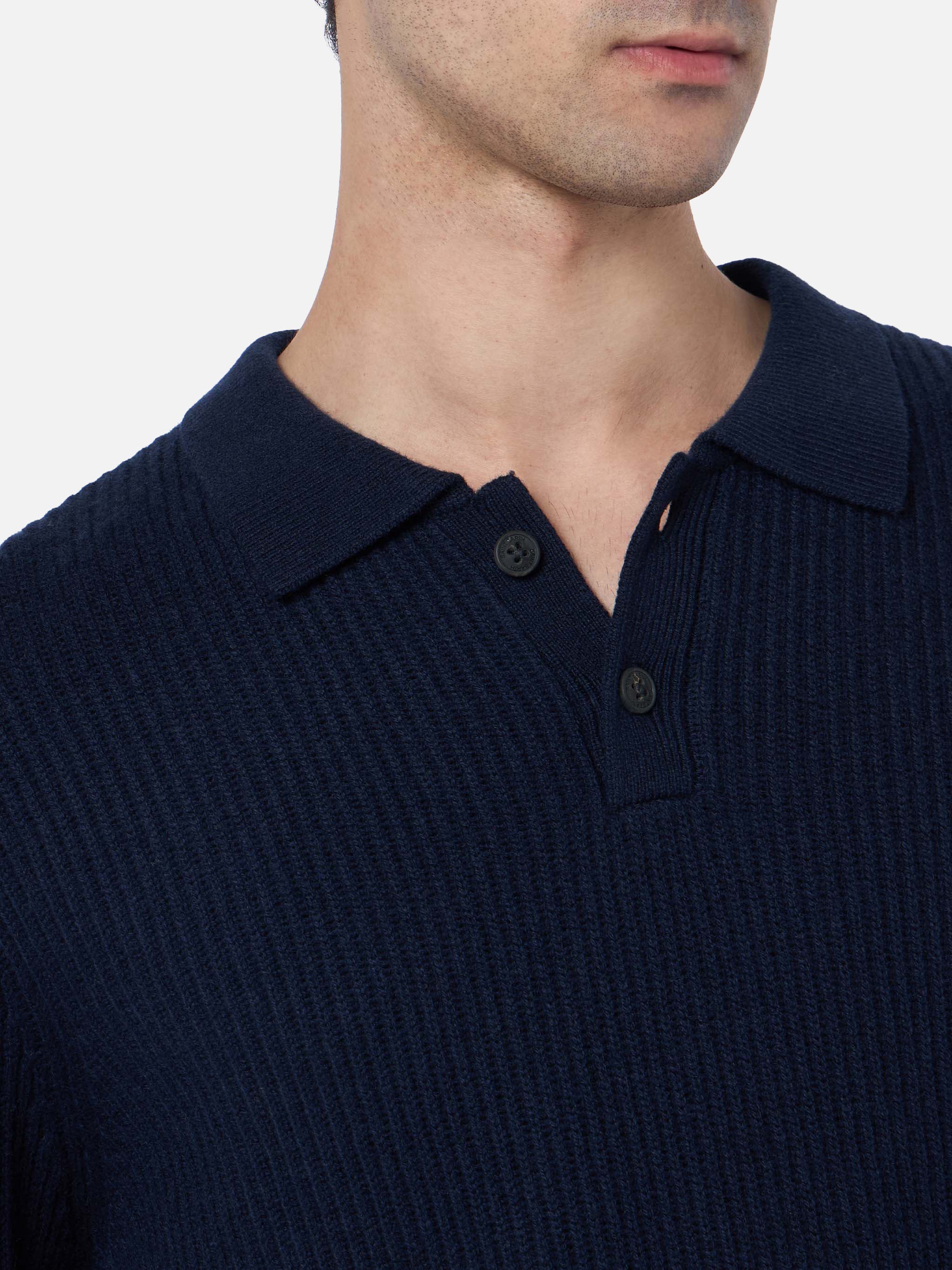 Downing herentrui met ribbels in marineblauw