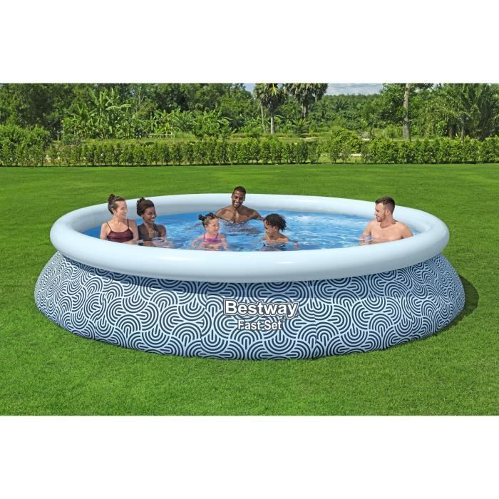 BESTWAY inflatable pool kit - Fast Set - 396 x 84 cm - Round (Cartridge filter, 1 cartridge)