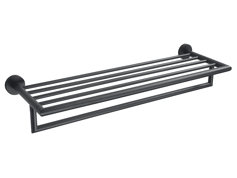 Półka na ręczniki z relingiem 60 cm czarny mat Stella Classic