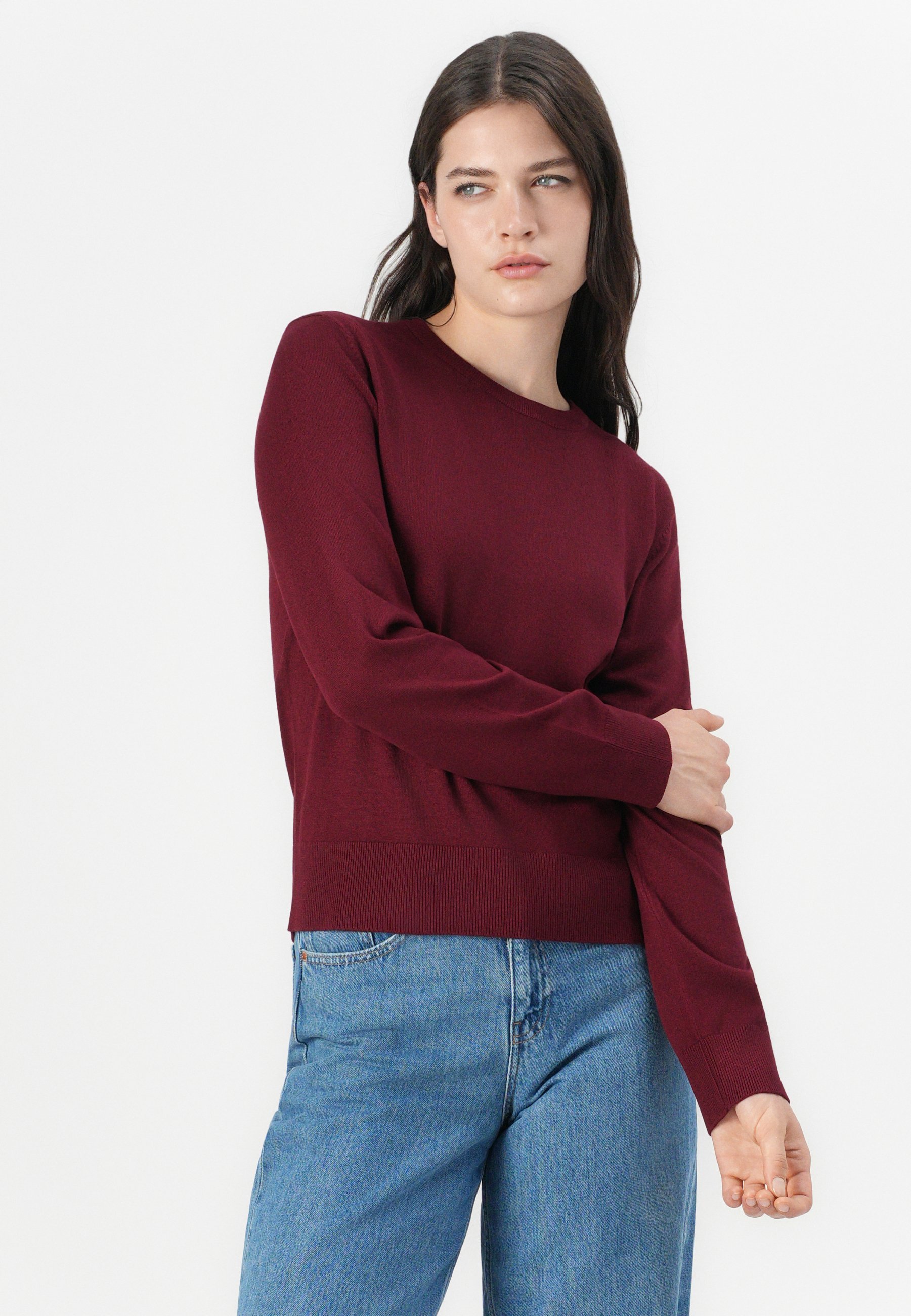 Pull JJXX JXLAYLA COMFY à col rond - cabernet