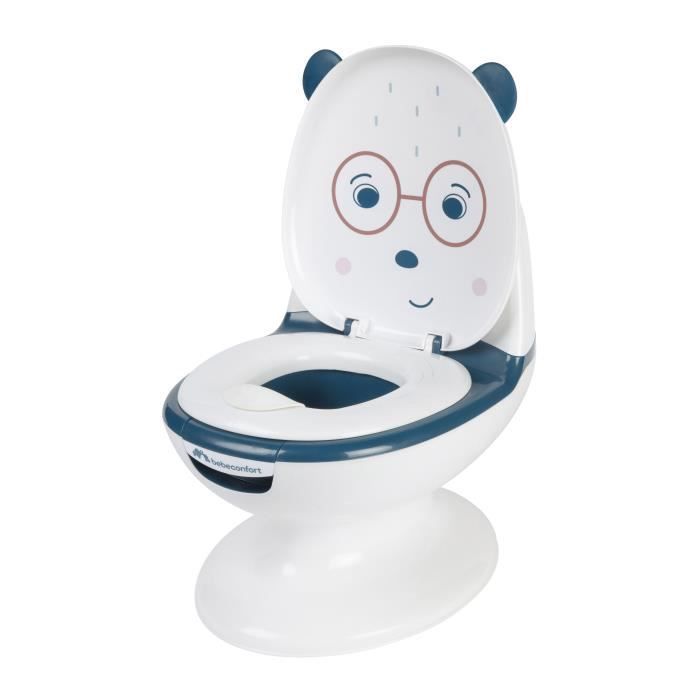 BEBECONFORT Mini Panda Toilette, Töpfchen mit Spülgeräusch, Blau