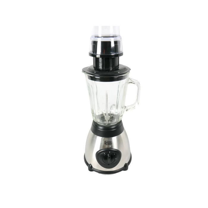 Blender - ROYAL SWISS - Glass and stainless steel blender - 1000 Watt - 1.5 Liters - 2 in 1
