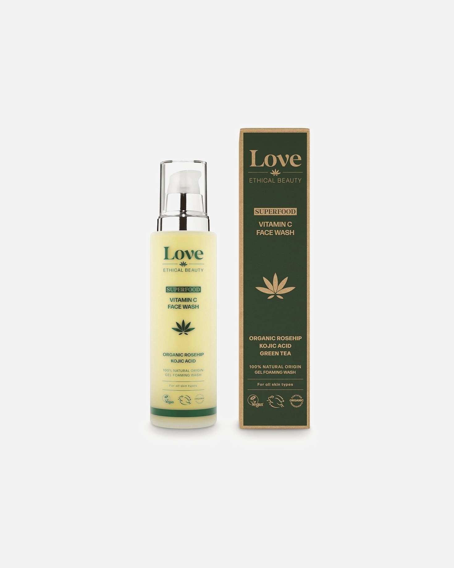 Čistiaci gél na tvár Love Ethical Beauty s vitamínom C a superpotravinami - 100 ml