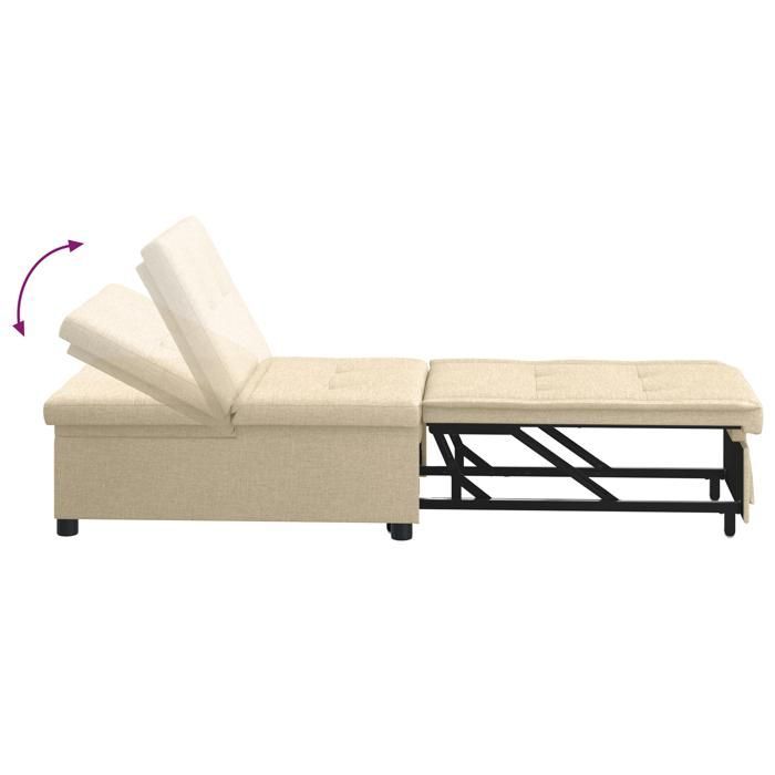 950814 & Sofá cama 3 en 1, diván, convertible, estilo Murphy en tela color crema