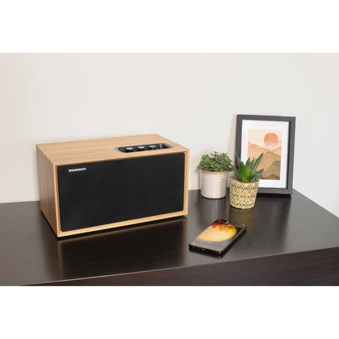 Altavoz doméstico de madera THOMSON WS502 - Bluetooth 5.0, 100W, RCA, USB, entrada auxiliar
