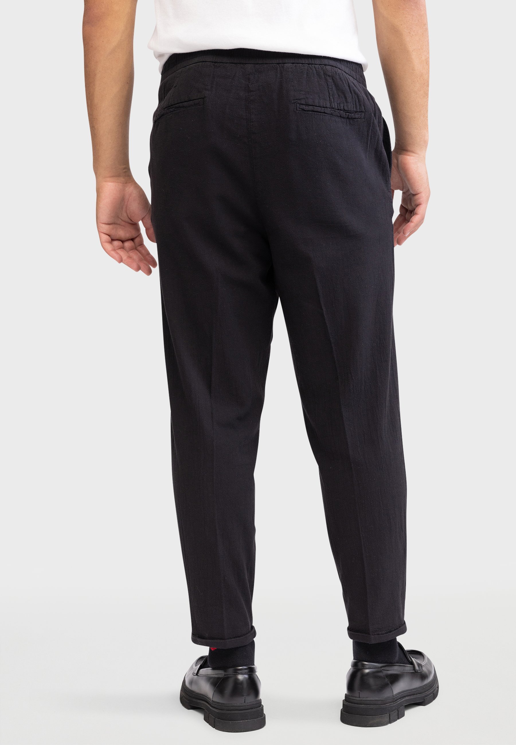 Redefined Rebel JOHNNY CROPPED SLIM FIT - Hose - schwarz