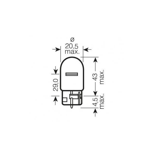 Bombilla de 12V 21W sin base (T20)