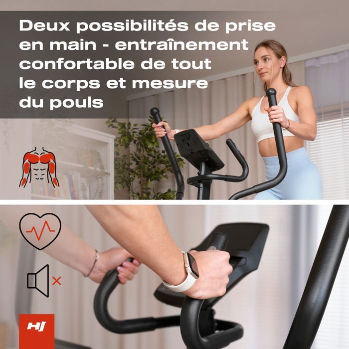 Hop-Sport HS-140CF Rock Home Elliptische Trainer, Opvouwbare Elliptische Trainer, 32 Weerstandsniveaus, Maximaal Draagvermogen 120 kg