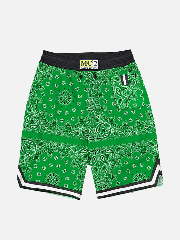 Lange Badehose für Jungen mit Bandana-Print