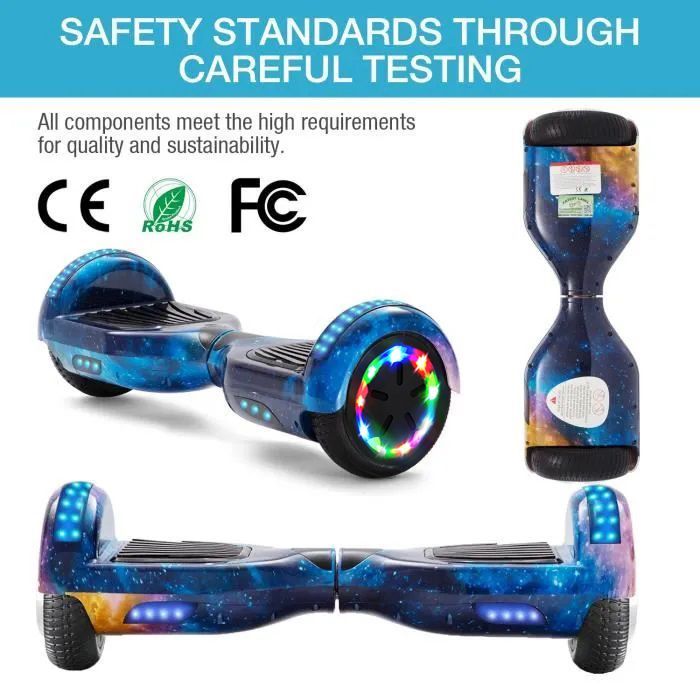 6,5-tommer Galaxy Hoverboard, Bluetooth-funktion, fjernbetjening og håndtaske