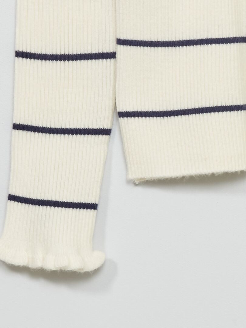 Jersey de punto acanalado - Blanco