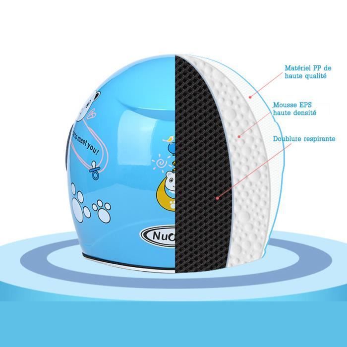 Casco protector para niños con diseño de patinete, casco de moto con dibujos animados, práctico y cómodo - Negro